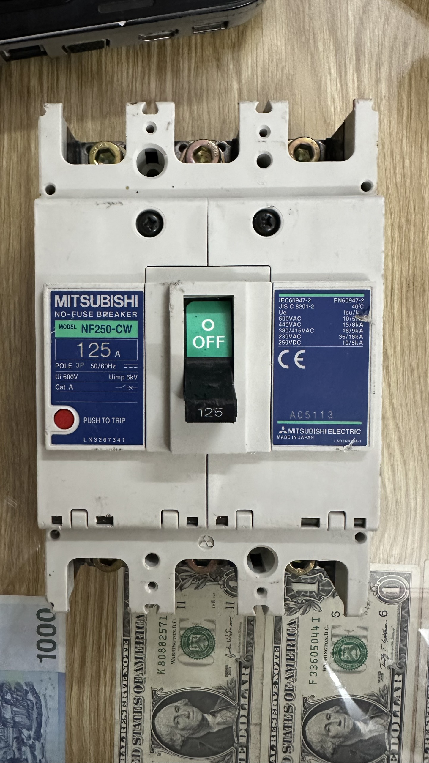 Mccb 3 Phase Mitsubishi, Fuji 125A~225A (Used Japanese Goods - 85-95% New)