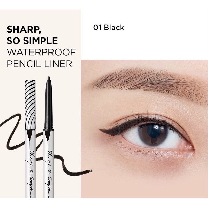 Bút viền mắt chống nước cli o sharp so simple waterproof pencil liner 0.14g