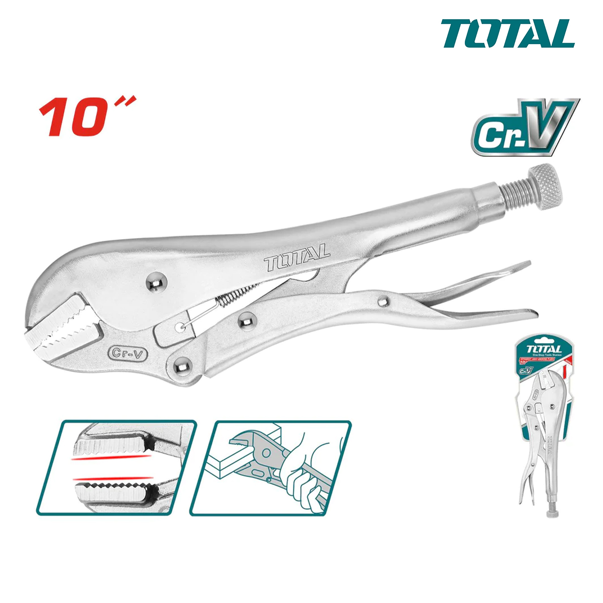 10 inches total straight jaw pliers