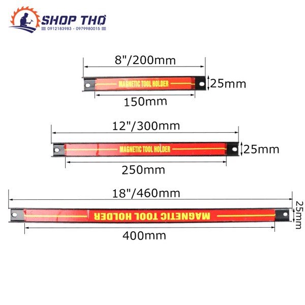 Bộ 3 Thanh Nam Châm Treo Dụng Cụ