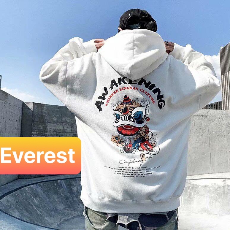ÁO KHOÁC CHỐNG NẮNG HOODIE KÌ LÂN NAM NỮ CHẤT NỈ DÀY PHOM FROM RỘNG THU ĐÔNG HÈ UNISEX TREND 2023 - EVEREST FASHION