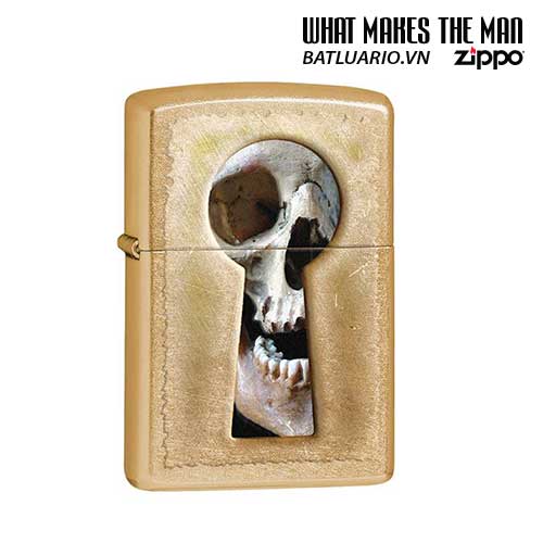Bật lửa zippo 28540 - Bật lửa zippo Keyhole Skull Gold Dust