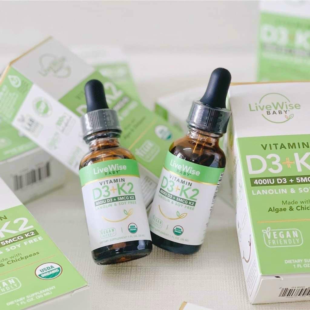 Vitamin D3k2 LiveWise Baby cho bé từ sơ sinh