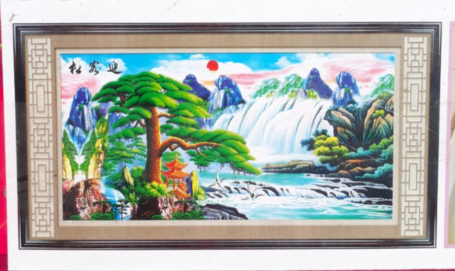 Tranh Đính Đá ABC 3D (CHỮ HOA) Tùng Nghênh Khách 1185 (KHÁCH TỰ ĐÍNH) KT:134X65CM