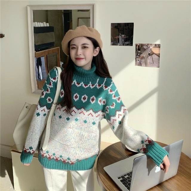 Áo len cổ lọ thụng xinhh