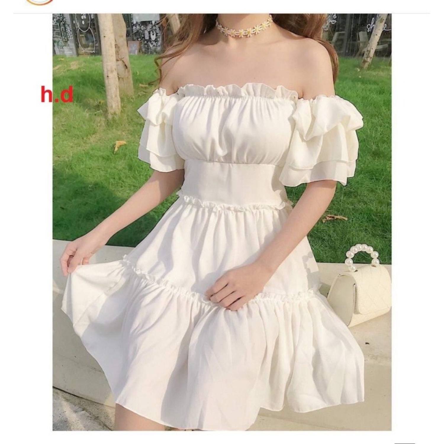 Váy trắng , váy công chúa bánh bèo tiểu thư | Shopee Việt Nam