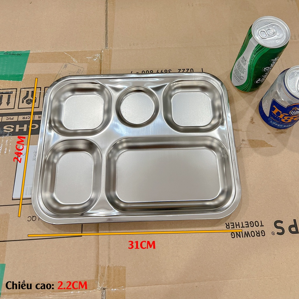 FREESHIP MAX-Khay cơm inox 5 ngăn giá rẻ
