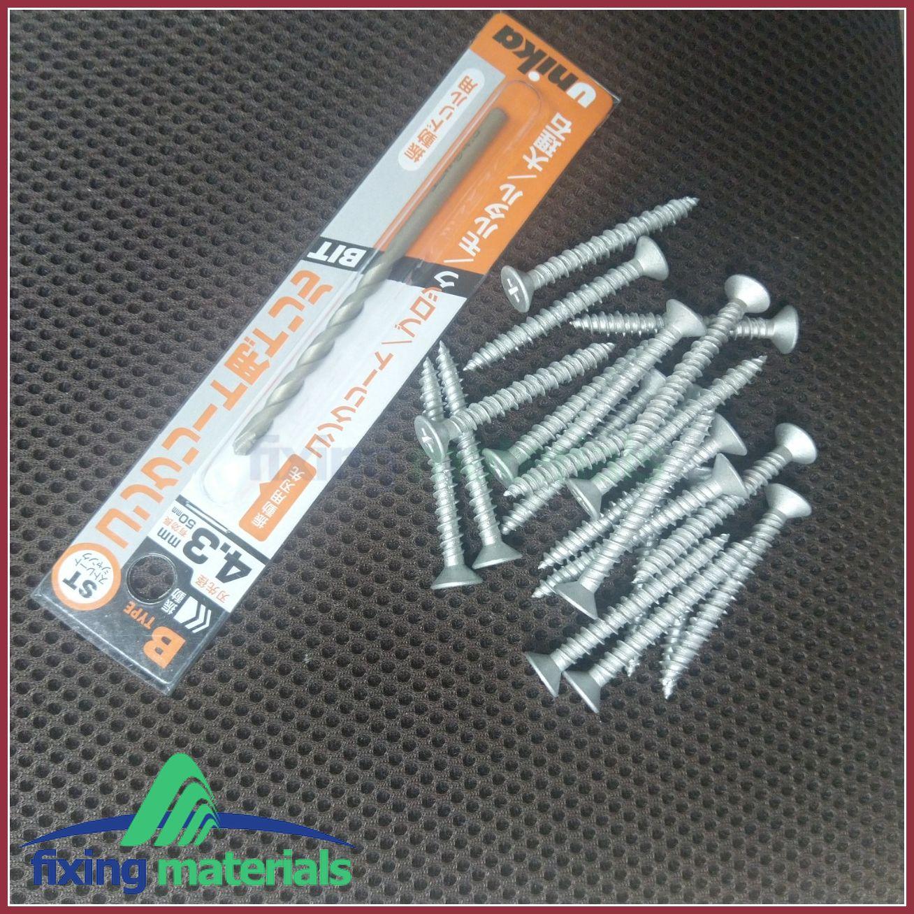 [HCM]Combo hộp vít bê tông đầu bằng Unika M5x25 kèm mũi khoan (Không cần dùng tắc kê nhựa)