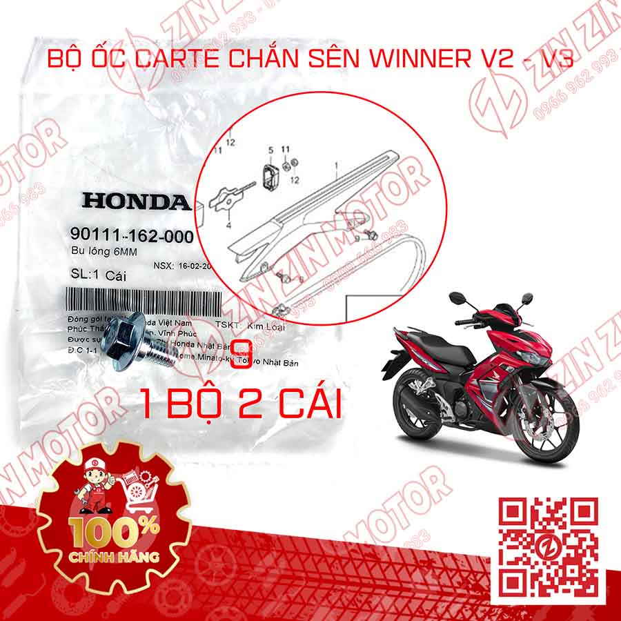Bộ ốc dàn áo, bu lông bắt chắn bùn trước winner x v2 v3 2022 2023 90111162000, 90116sp0003 chính hãng - zzm