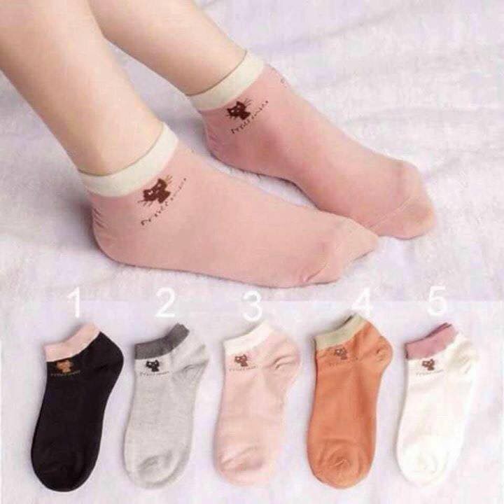 combo 5 đôi Tất mèo miu miu cổ ngắn