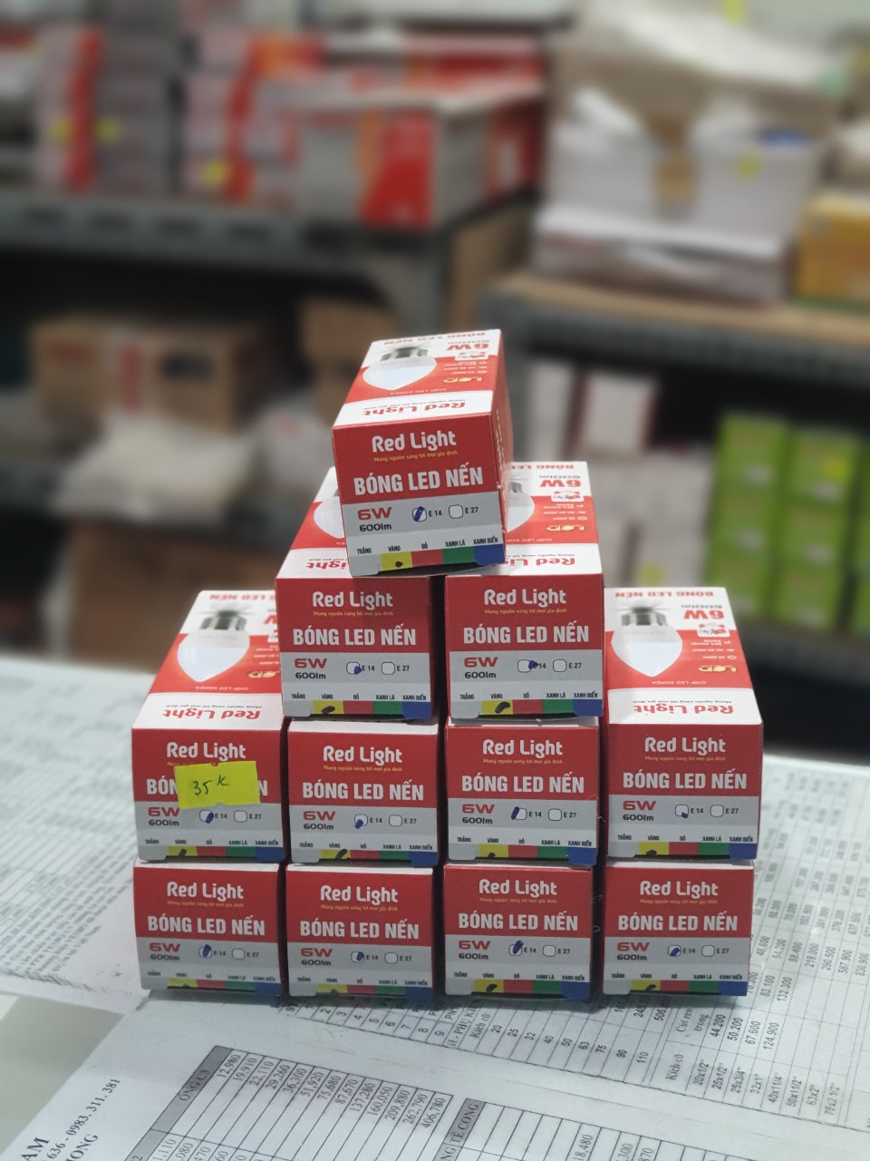 Bóng nhót Led bulb 6w Red light đui xoáy nhỏ E14