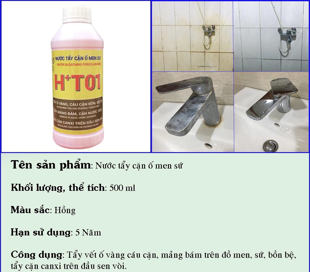 Tẩy ố men sứ bồn cầu