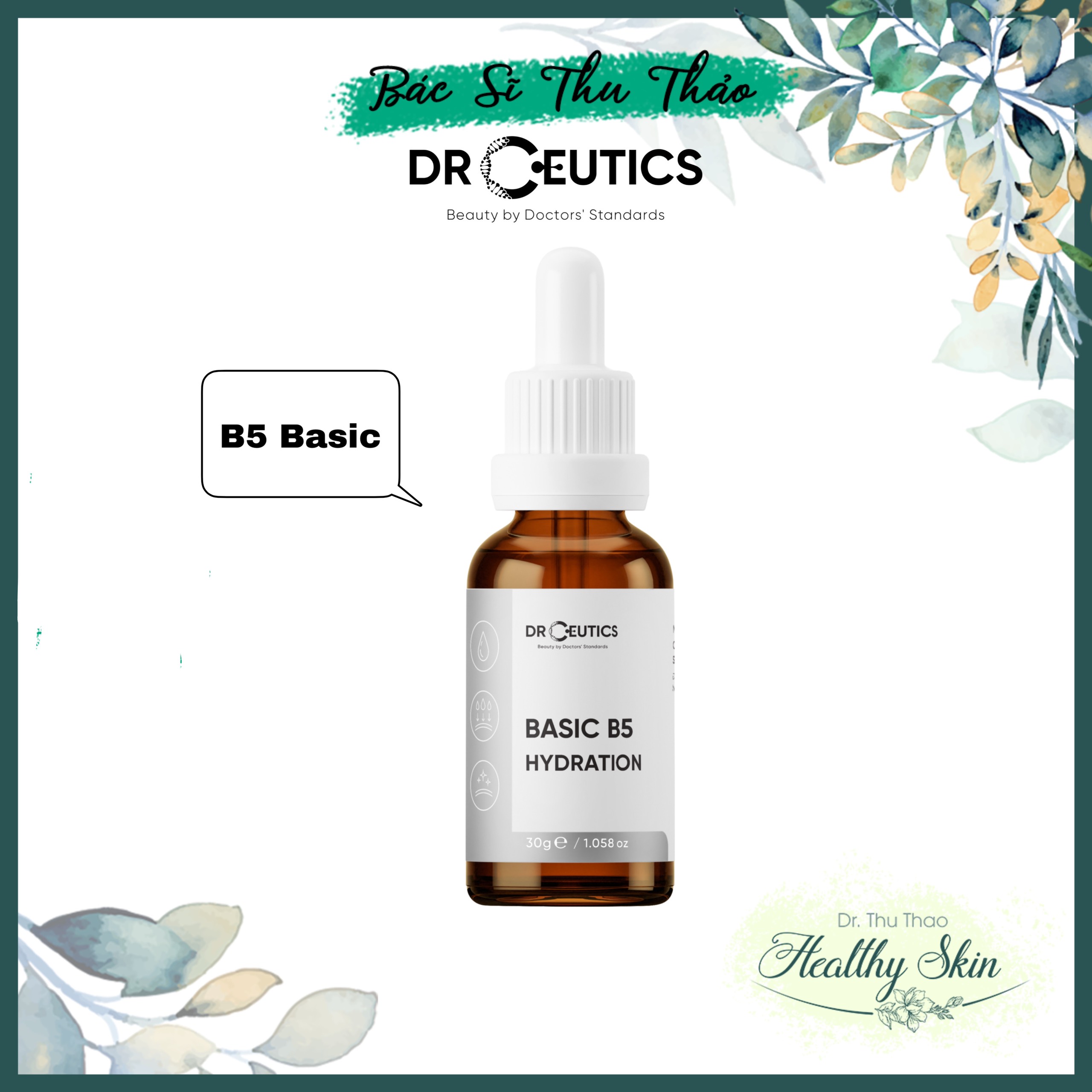 [30mL-100mL] SERUM DRCEUTICS CẤP ẨM PHỤC HỒI DA B5 + CENTELLA + HA VÀ B5 BASIC