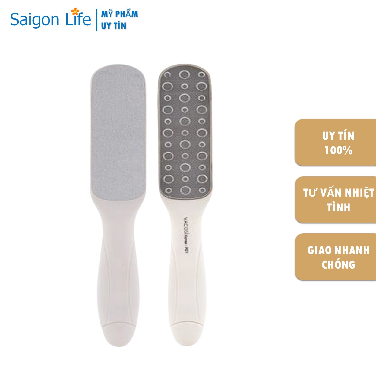 Cọ Chà Gót Chân 2 Mặt Vacosi White Foot Feeling - P01