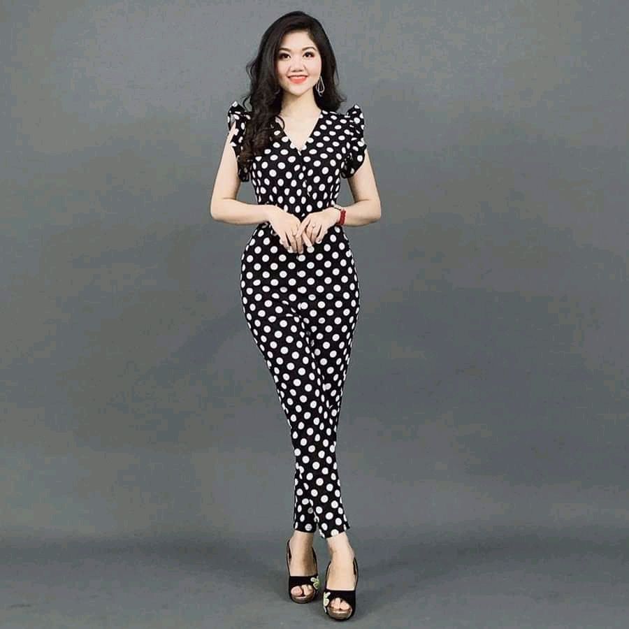 Jum chấm bi tay cánh tiên cột eo xinh xắn