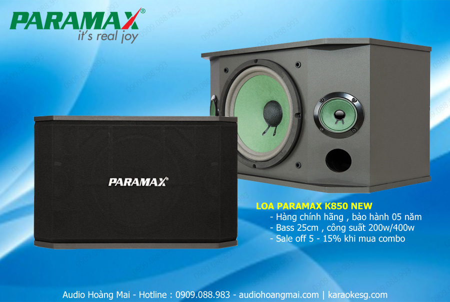 [HCM]Loa karaoke Paramax K850 New (bass 25cm) - Gia Khang Shop