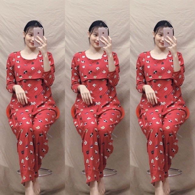 Bộ lanh sau sinh mở nắp cho con bú 40-65kg (nhiều mẫu)