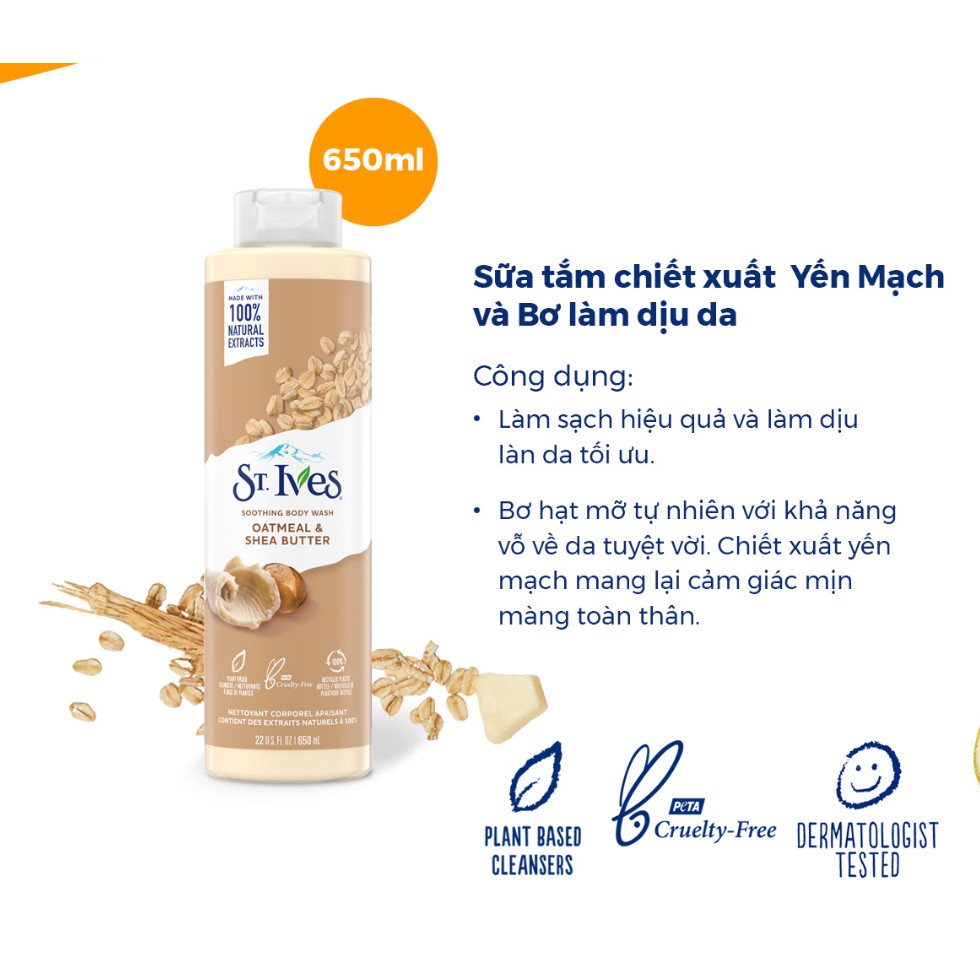 Sữa Tắm ST.ives Yến Mạch và Bơ 650ml