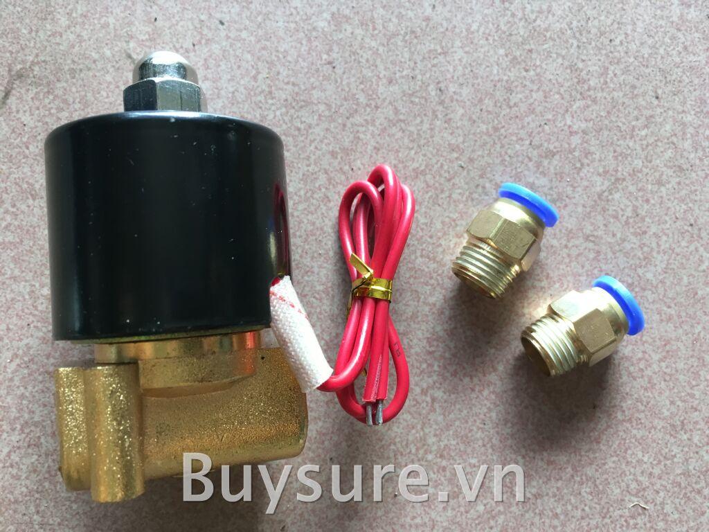 Van điện từ ngắt-mở theo dòng điện + tặng 2 đầu ren 13/8mm
