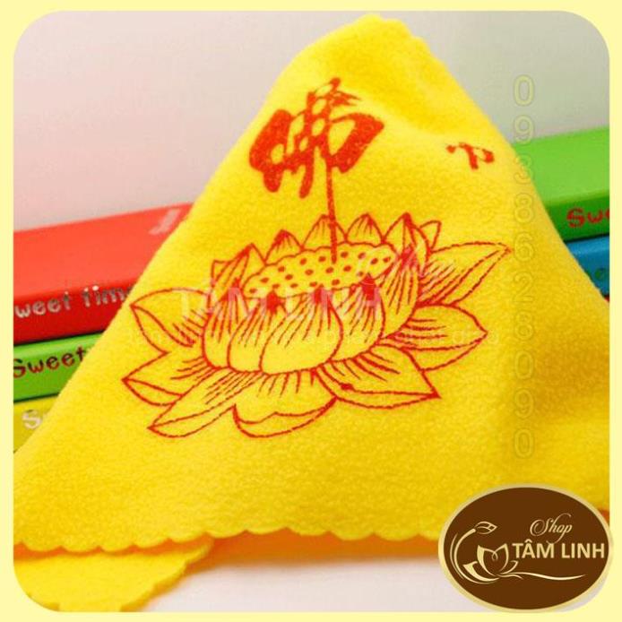[Ảnh thật] Khăn lau bàn thờ Hoa Sen (lau tượng,Phật...)