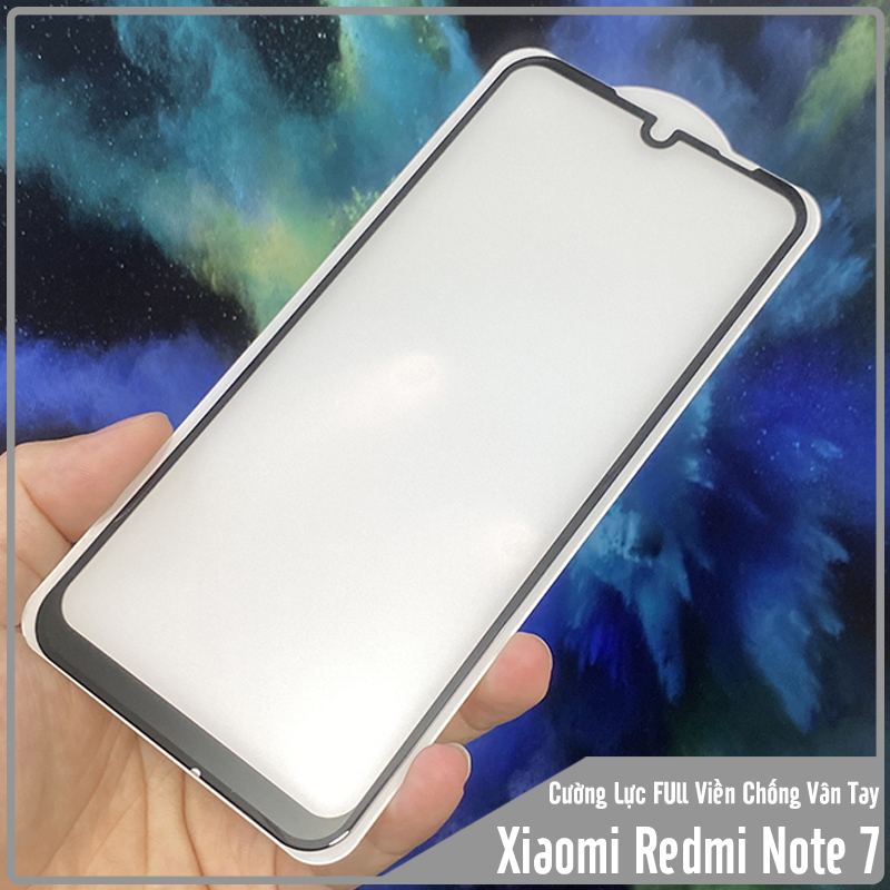 Cường lực nhám cho Xiaomi Redmi Note 7 - Note 7 Pro hạn chế vân tay Full viền Đen