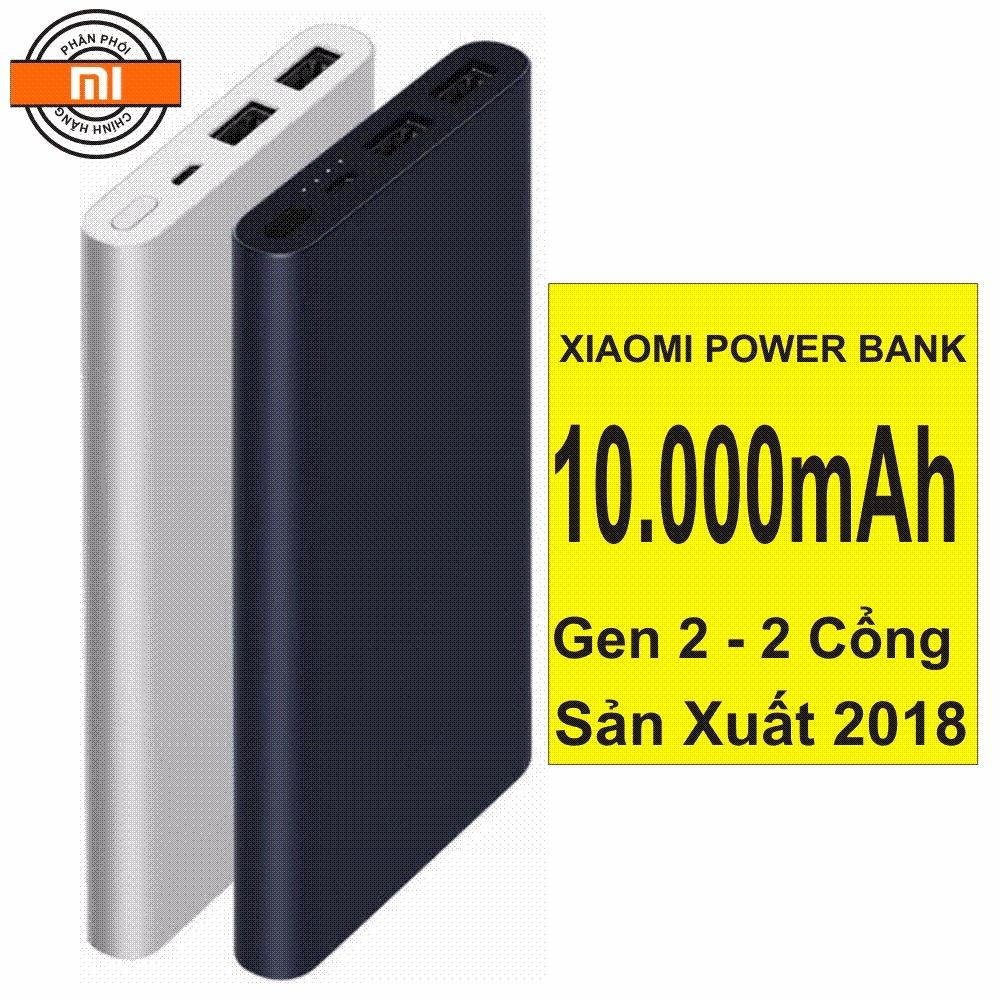 [HCM]Sạc dự phòng Xiaomi / Sạc dự phòng  pin sạc dự phòng dung lượng pin 10000mAh.Sạc Dự Phòng Xiaomi 10000mah Mi Gen cao cấp- Vỏ Nhôm