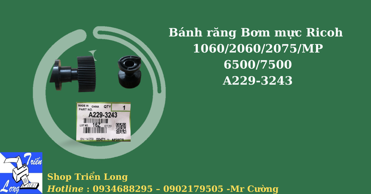 Bánh răng Bơm mực Ricoh 1060/2060/2075/MP 6500/7500 A229-3243