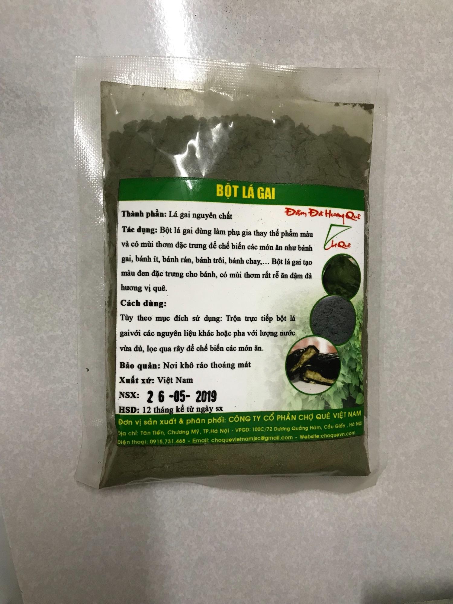 Bột lá gai khô tạo màu đen Chợ Quê 50g