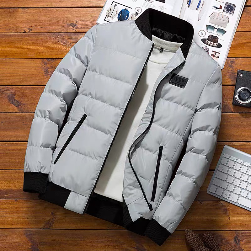 ÁO KHOÁC PHAO NAM TRẦN BÔNG BA LỚP THỜI TRANG HÀN TINH TẾ ELS