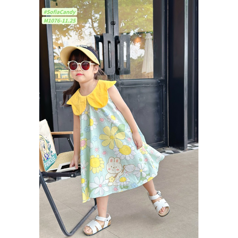 Đầm/ Váy bé gái. Đầm xoè dáng babydoll chất thô lụa mềm mát cực đỉnh bé gái Sofia Candy
