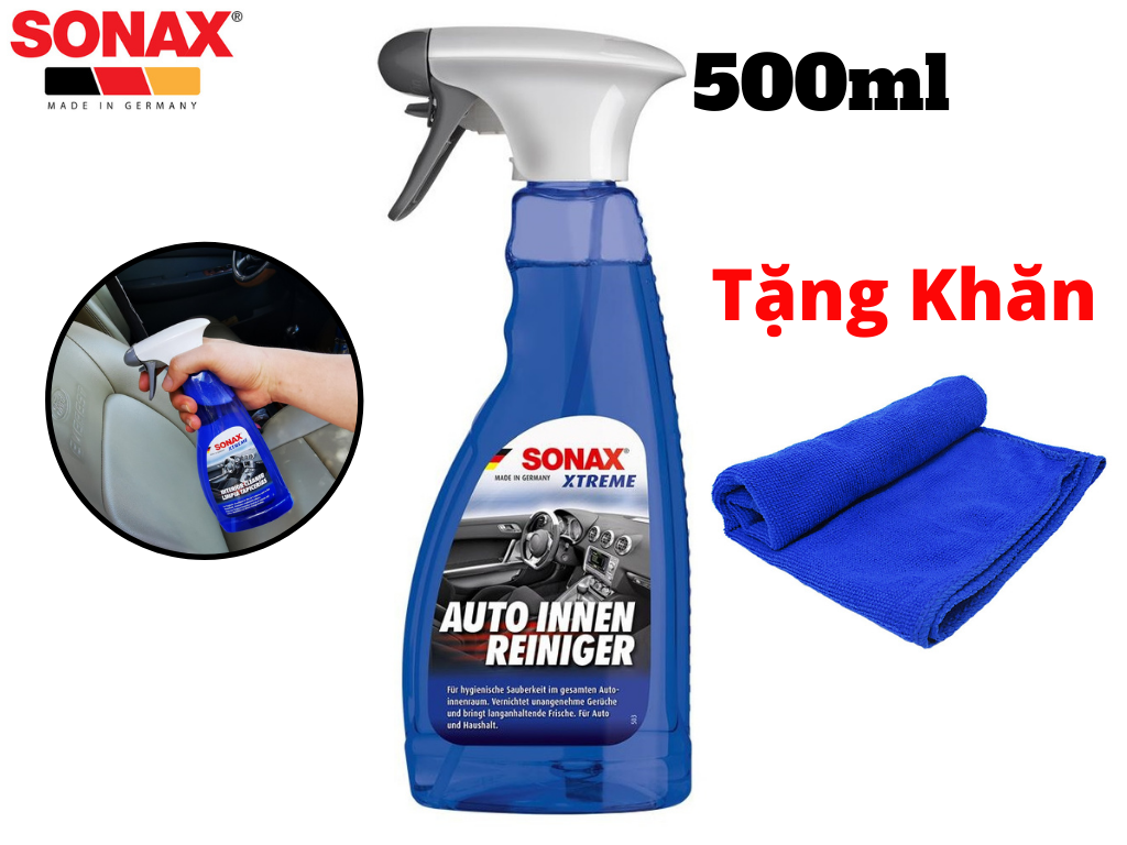 Dung Dịch Vệ Sinh Khử Mùi Nội Thất Sonax Xtreme Interior Cleaner 221241 Tặng Khăn