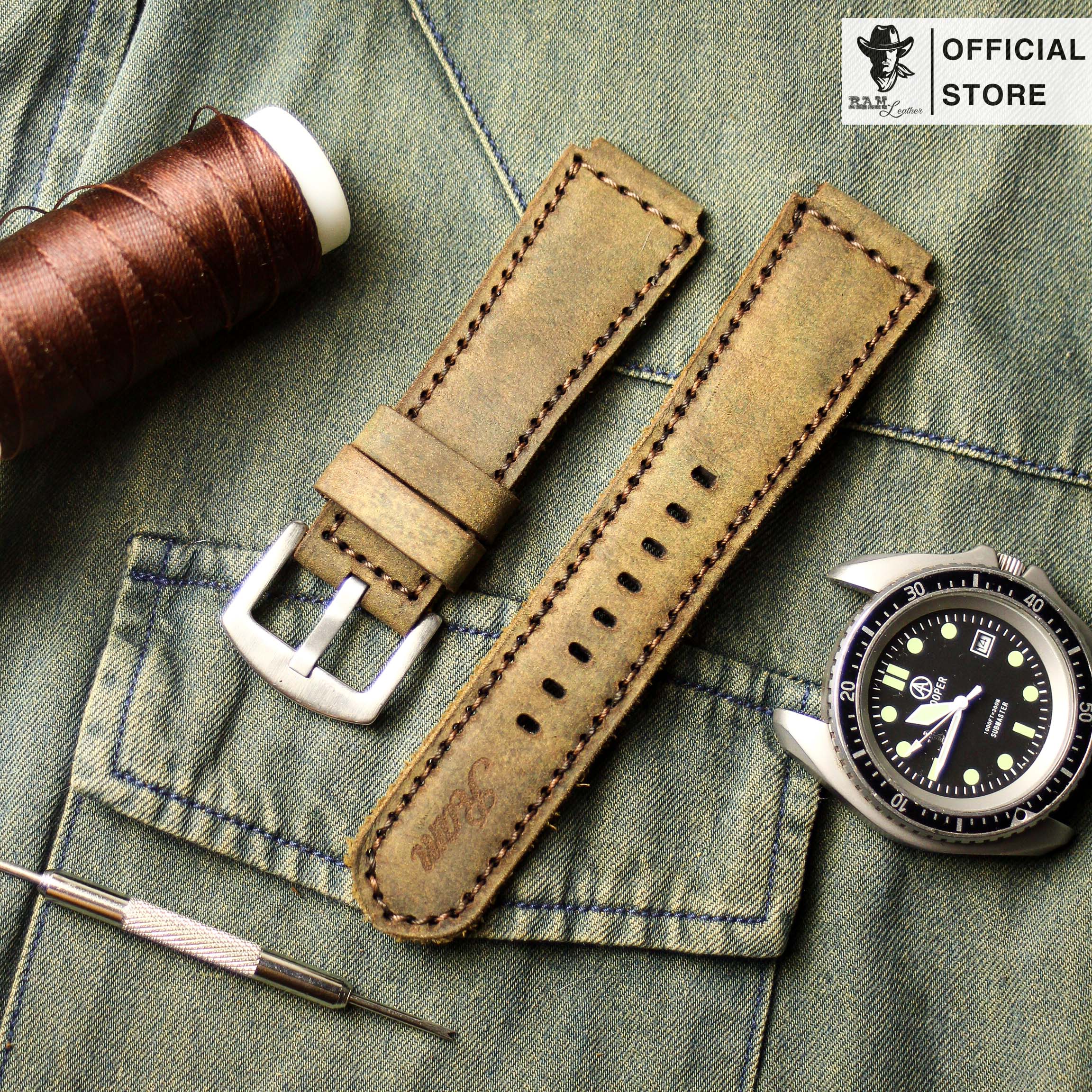 WATCH STRAPS DOUBLE COW LEATHER REAL