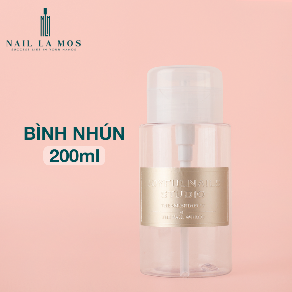 Bình nhún Joyful Nails đựng nước lau gel 200ml & 500ml - Lọ đựng dung dịch cồn acetone chuyên dụng làm móng nail