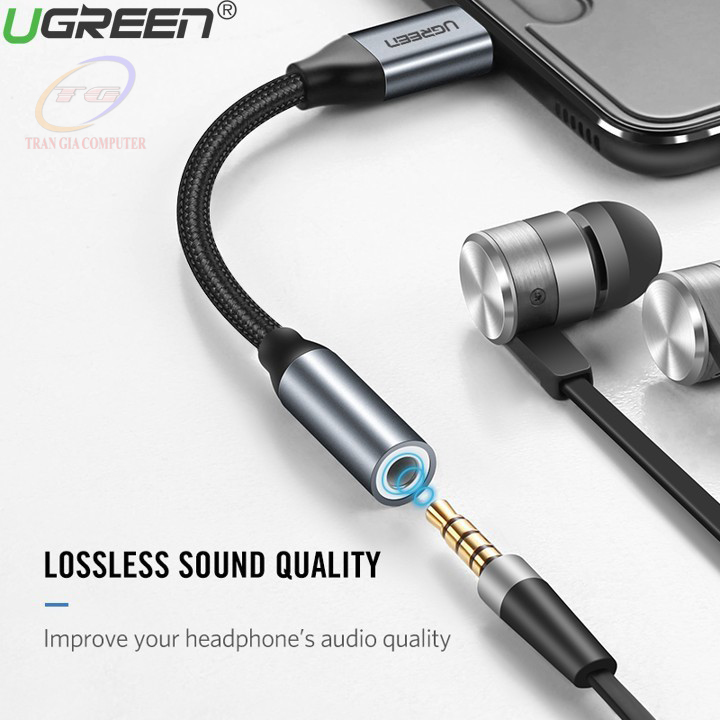 Cáp chuyển USB Type C to 3.5mm dài 10cm Ugreen 30632