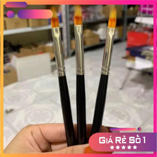 Cọ ombre (đầu dẹt, cán gỗ đen) - Mini Nails