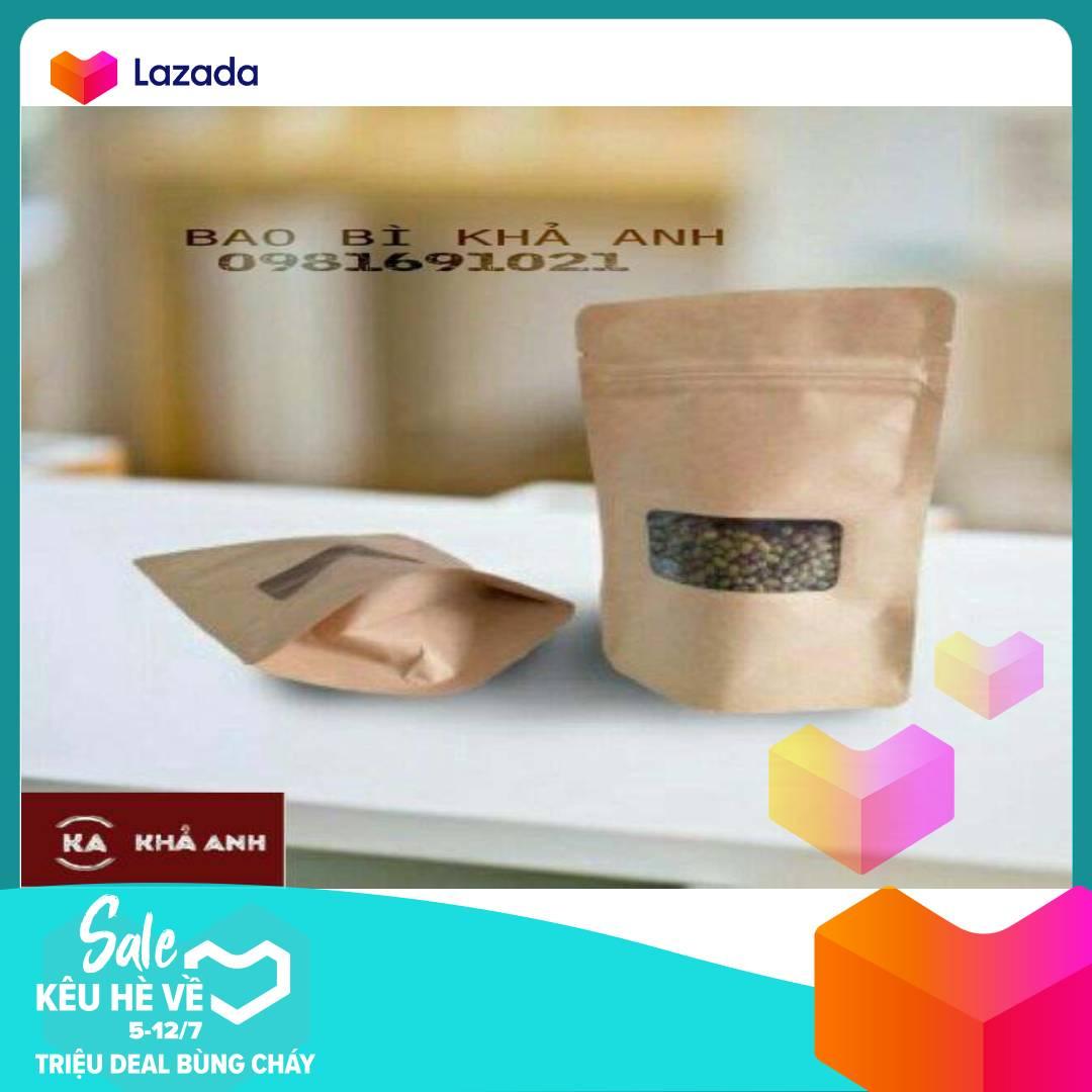 1 kg Túi Zip Giấy Kraft Có cửa sổ ( Đựng các loại hạt khô)