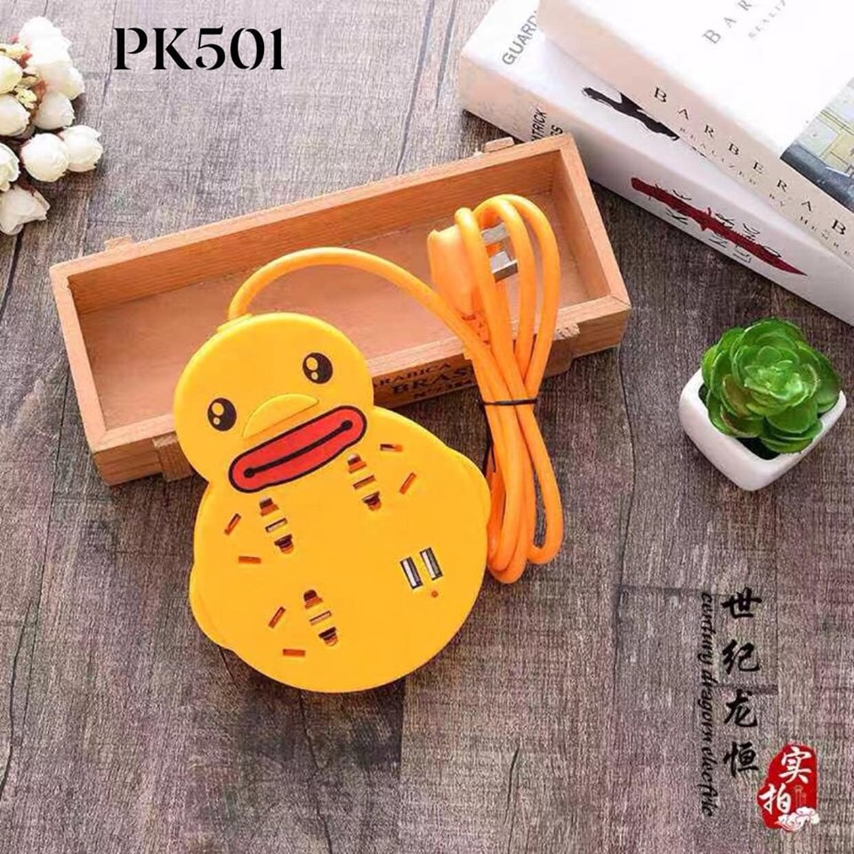Ổ cắm điện hình con vịt màu vàng