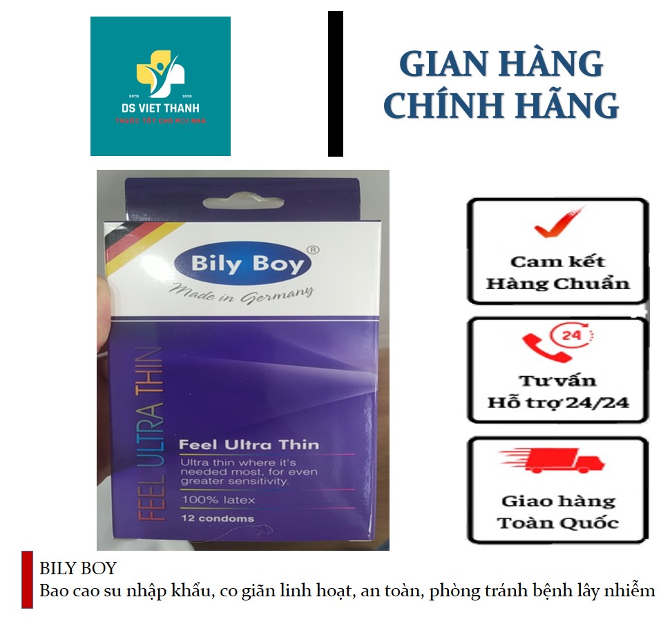 Bao cao su bily boy - nhập khẩu đức - co giãn linh hoạt, an toàn - phòng tránh bệnh lây nhiễm