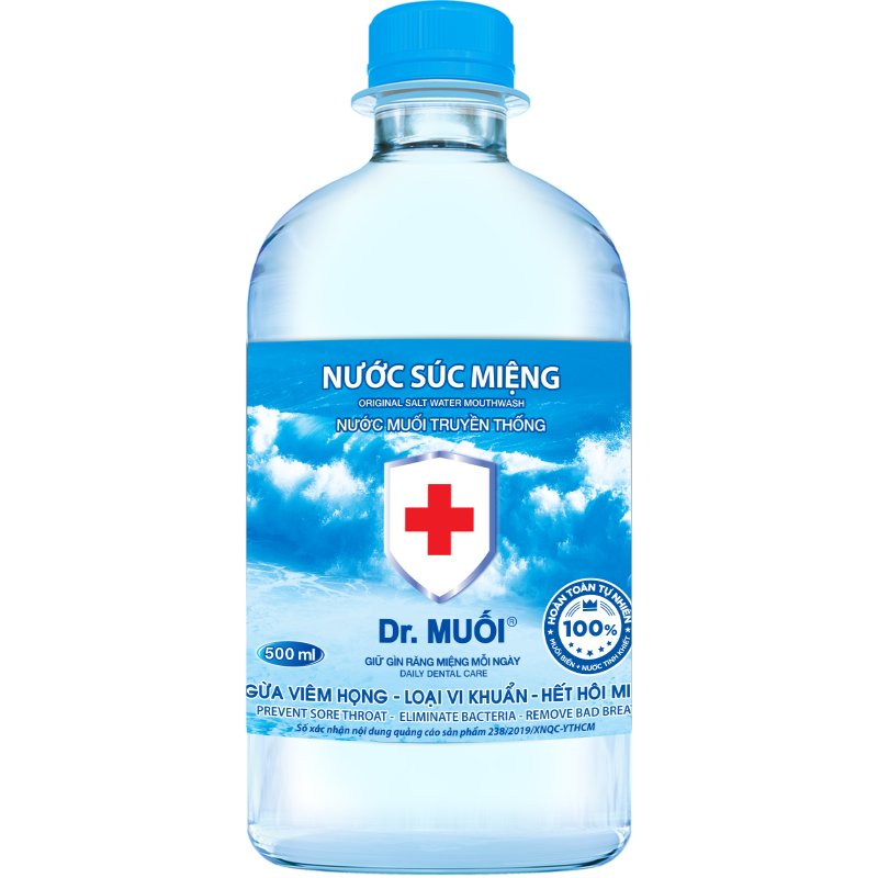 [HCM]5 chai Nước Súc Miệng Dr. Muối Truyền Thống (chai 500ml)