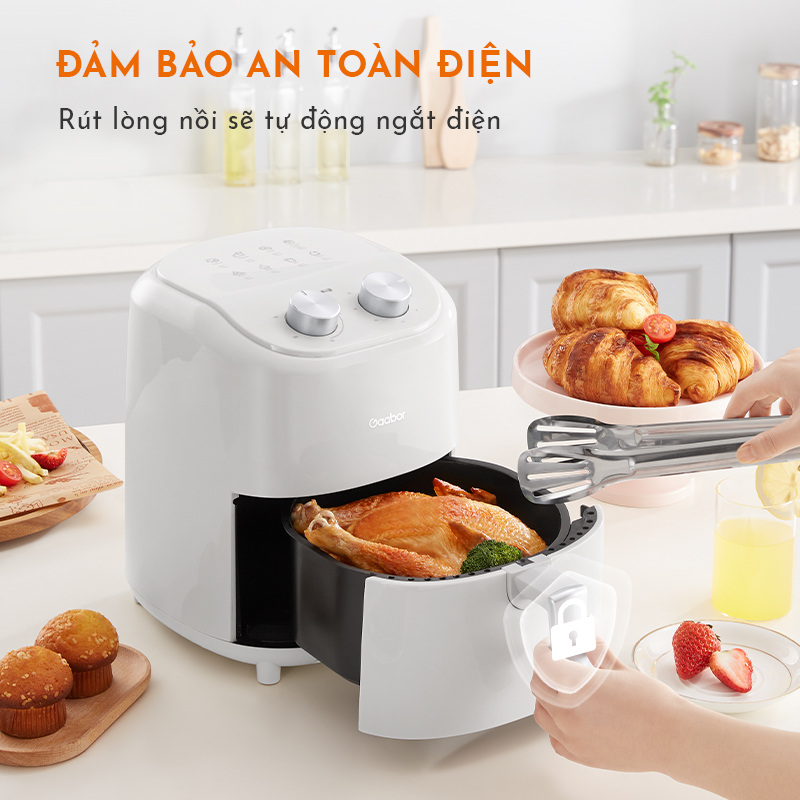 Nồi chiên không dầu GAABOR GA-M4A01 KA dung tích 4L công suất 1200W 8 chế độ - Hàng chính hãng