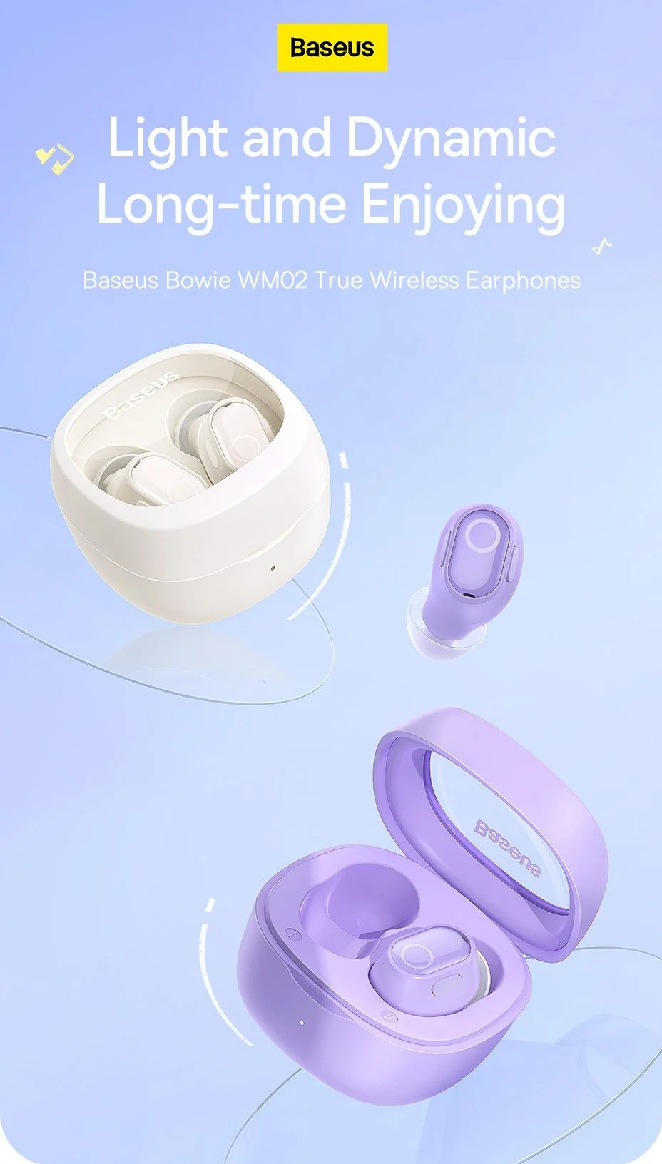 Tai nghe Bluetooth TWS Baseus Bowie WM02 V5.3, Pin 5H - Nhất Tín Computer