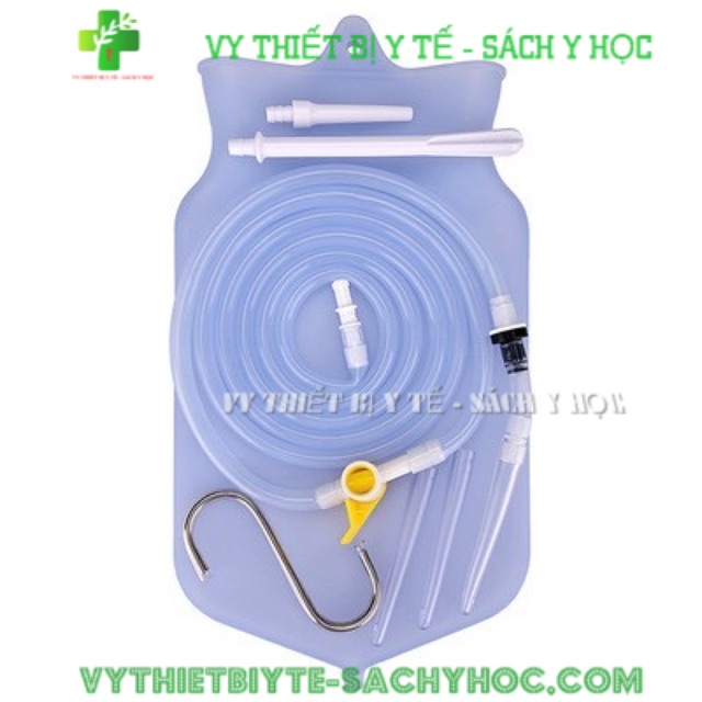 Bộ dụng cụ coffee enema thải độc cà phê thải độc đại tràng túi súc ruột bằng silicon và túi xúc ruột
