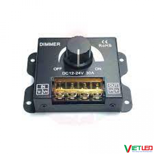 Dimmer 12v-24v 30a chỉnh sáng tối dùng cho đèn led có nút vặn chỉnh trực tiếp