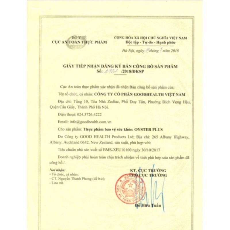 Tinh chất hàu Úc Oyster Plus Goodhealth