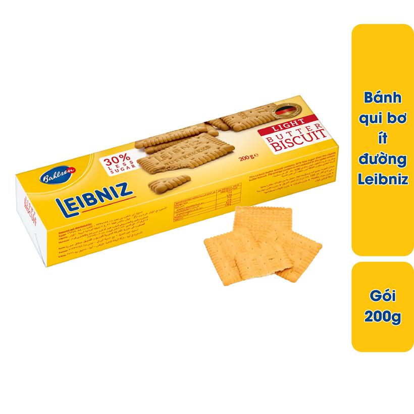Bánh quy bơ ít đường Leibniz Đức gói 200g dùng bơ tự nhiên và dầu hướng dương, bánh thơm ngon giòn tan