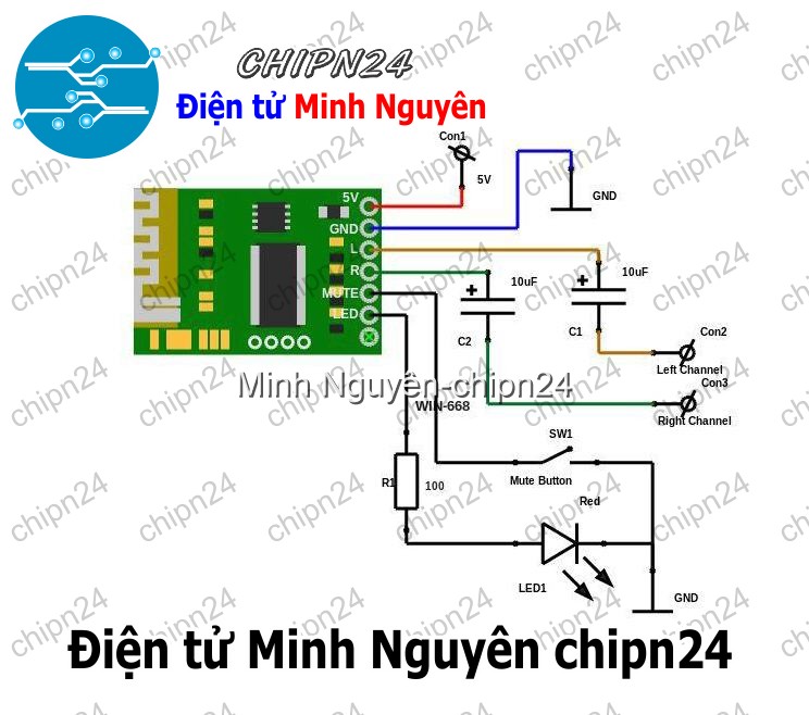 [1 cái] (E104) Mạch Bluetooth Âm Thanh 4.0 Win 668 - HH003191