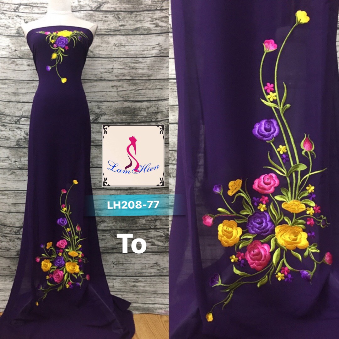 Lâm Hiền- Vải áo dài thêu LH208