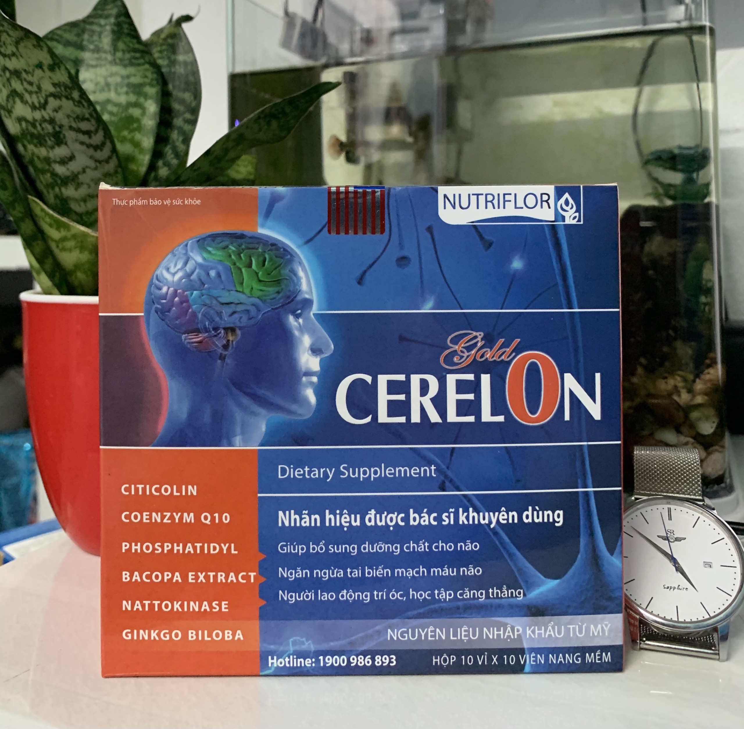 HOẠT HUYẾT DƯỠNG NÃO CERELON GOLD HỘP 100V BỔ NÃO, TĂNG CƯỜNG TRÍ NHỚ, GIẢM MỆT MỎI