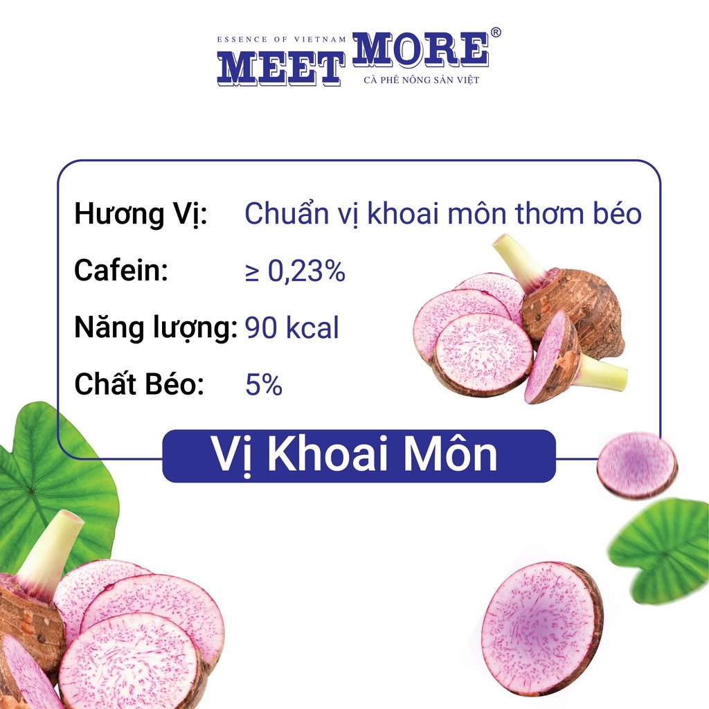 Combo 2 Hộp Cà Phê Bạc Hà Và Khoai Môn Meet More (15Gói/18Gram/Hộp)- Cà phê nông sản Việt