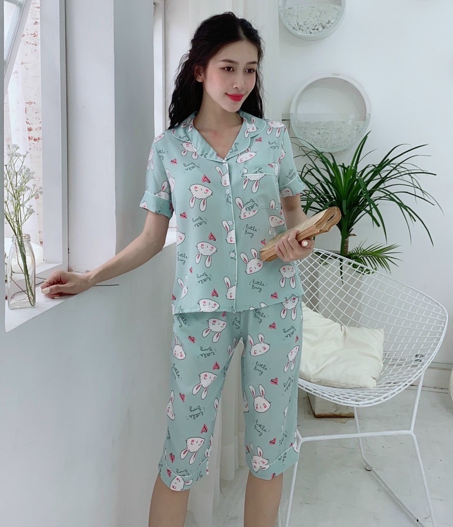 BỘ PIJAMA SIZE M - L - XL ( 38KG - 63KG ) LỤA THÁI LỬNG , QUẦN CÓ TÚI SÂU